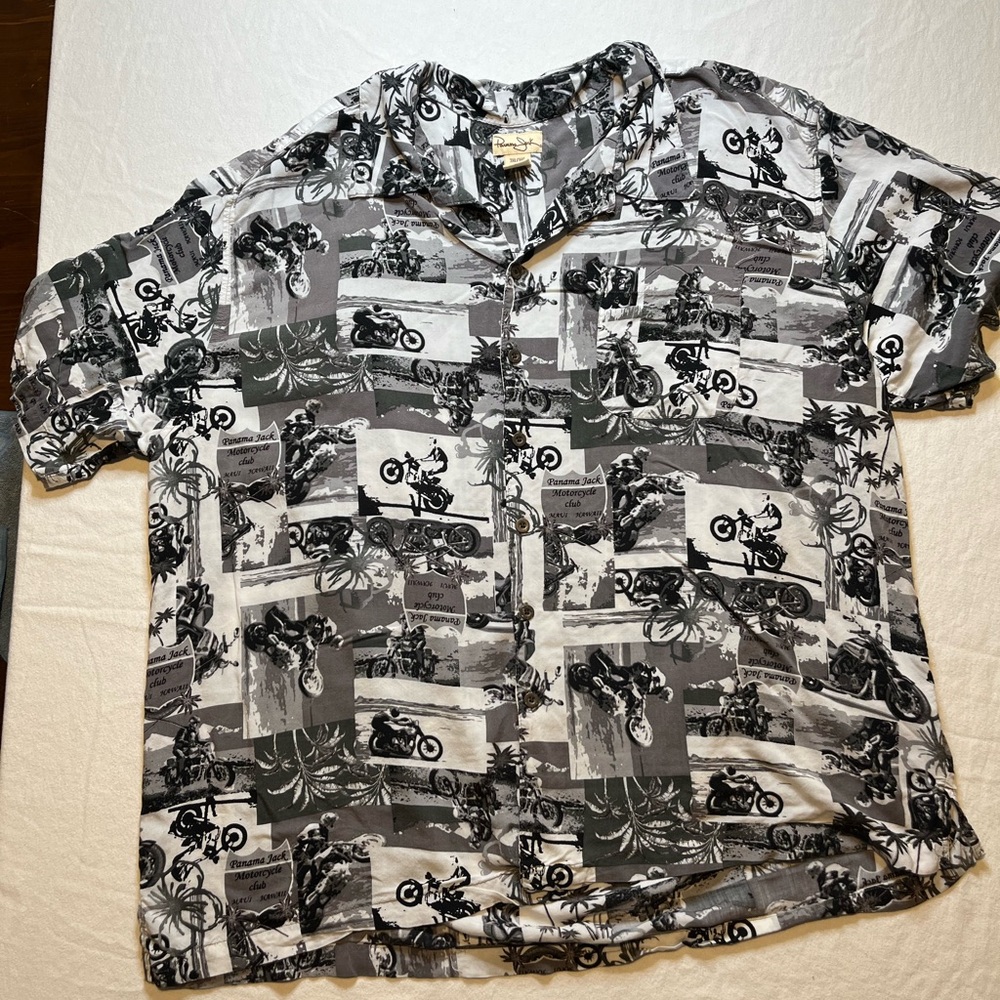 Panama Jack Casual‎ Motorcycle Button Down Shirt Men's 3XL